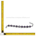 Mais recente Design Amethyst Gemstone 925 Sterling Silver Bracelet Jewelry